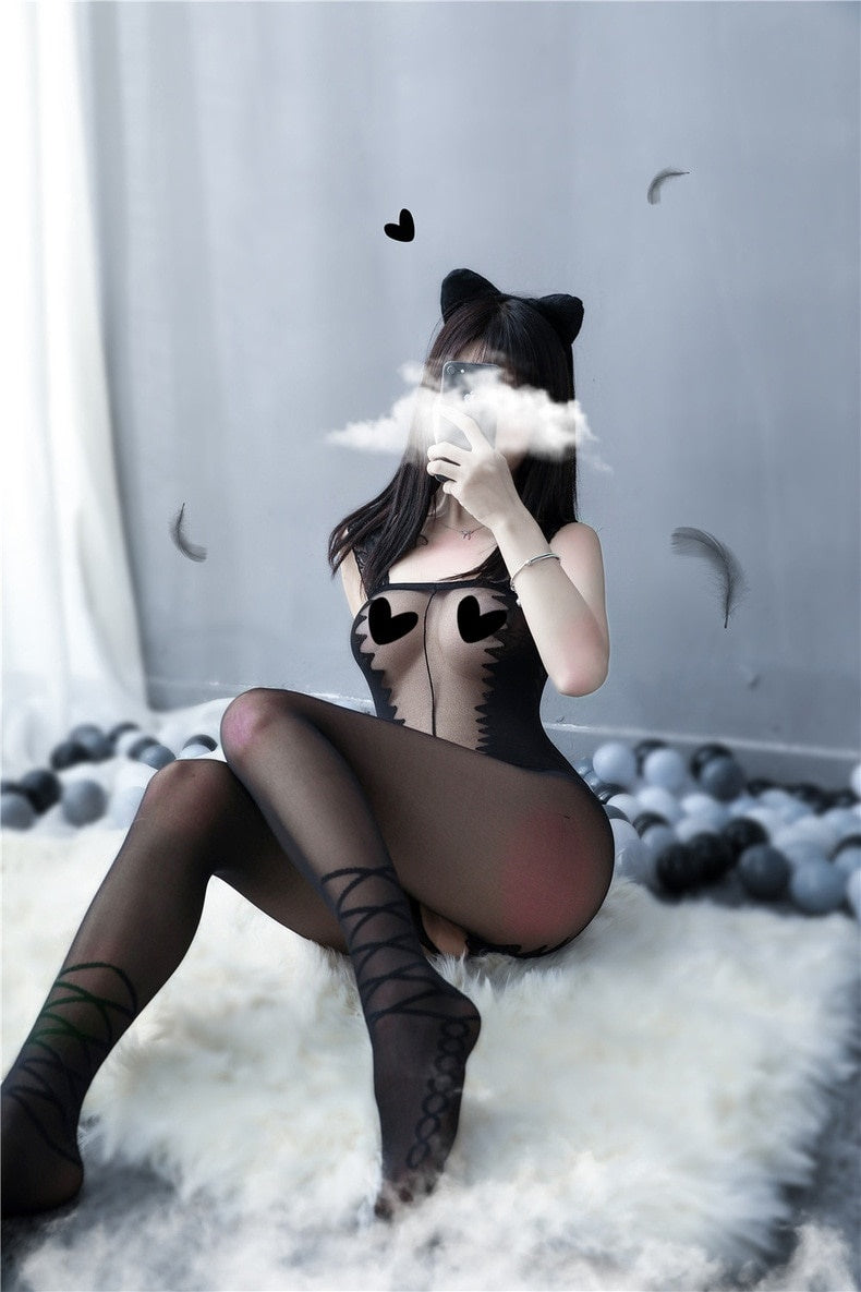 Leotardos corporales en zigzag