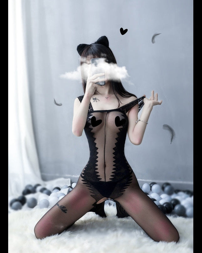 Leotardos corporales en zigzag